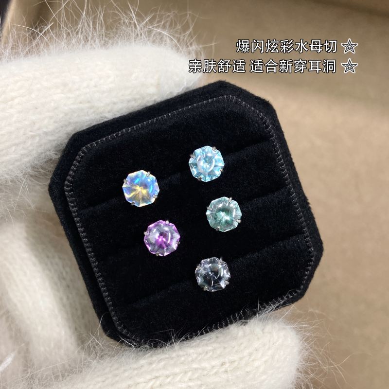 F136钛合金锆石水母切耳骨钉 内螺旋养耳洞防过敏耳钉 穿刺饰品 2