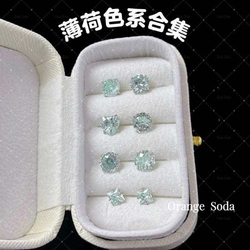 F136钛合金锆石绿色金色耳骨钉 内螺旋养耳洞防过敏耳钉 穿刺饰品 2
