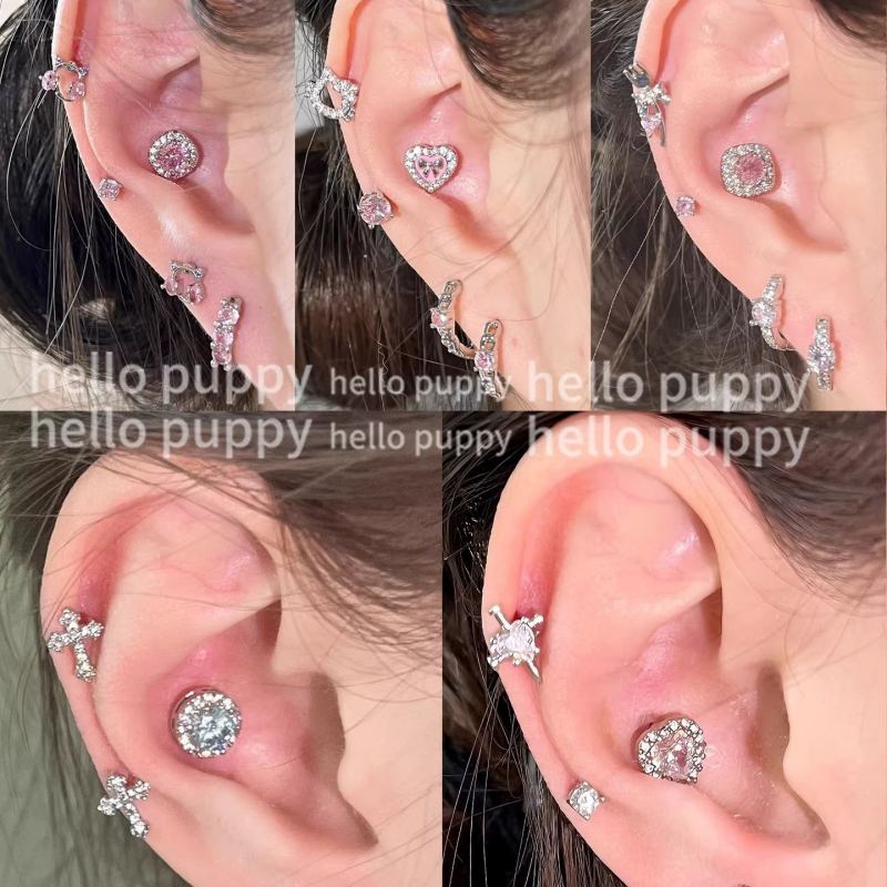 F136钛合金锆石圆形耳骨钉 内螺旋养耳洞防过敏耳钉 穿刺饰品 3