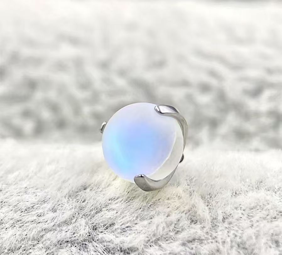 F136 Titanium Alloy 月光石 Tongue Barbell Ear Stud 替换 Jewelry 头G23 Titanium 三 Prong Ball Labret Stud Piercing Accessories
