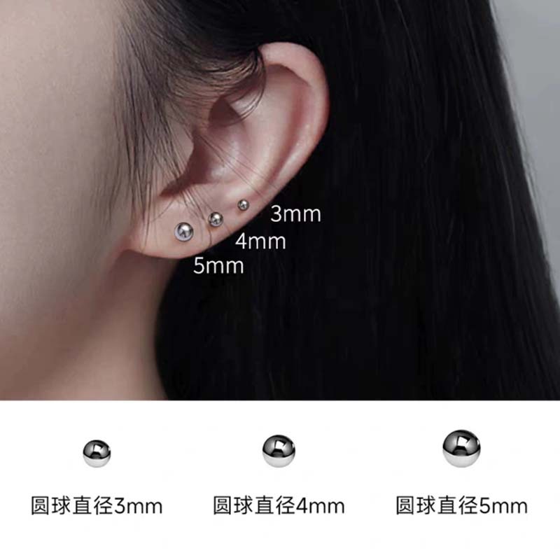 F136 Titanium Alloy 植入级 Ear Stud Labret Stud Ball Flat Back 钉 养 Ear 洞 Helix Ear 蜗钉 Piercing