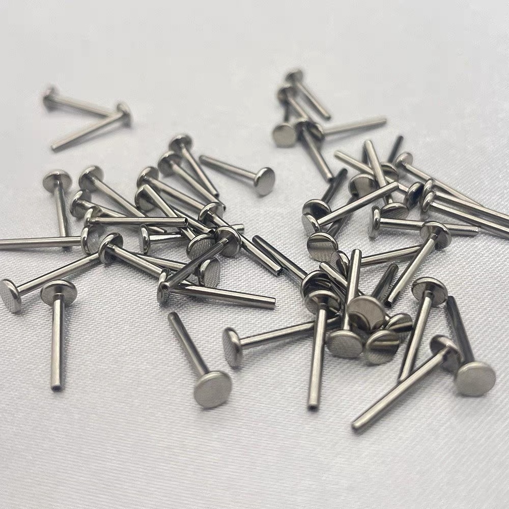Titanium Alloy Flat Back Internal Thread 替换 Barbell Ear Stud Labret Stud 底座基础 Piercing Jewelry Accessories