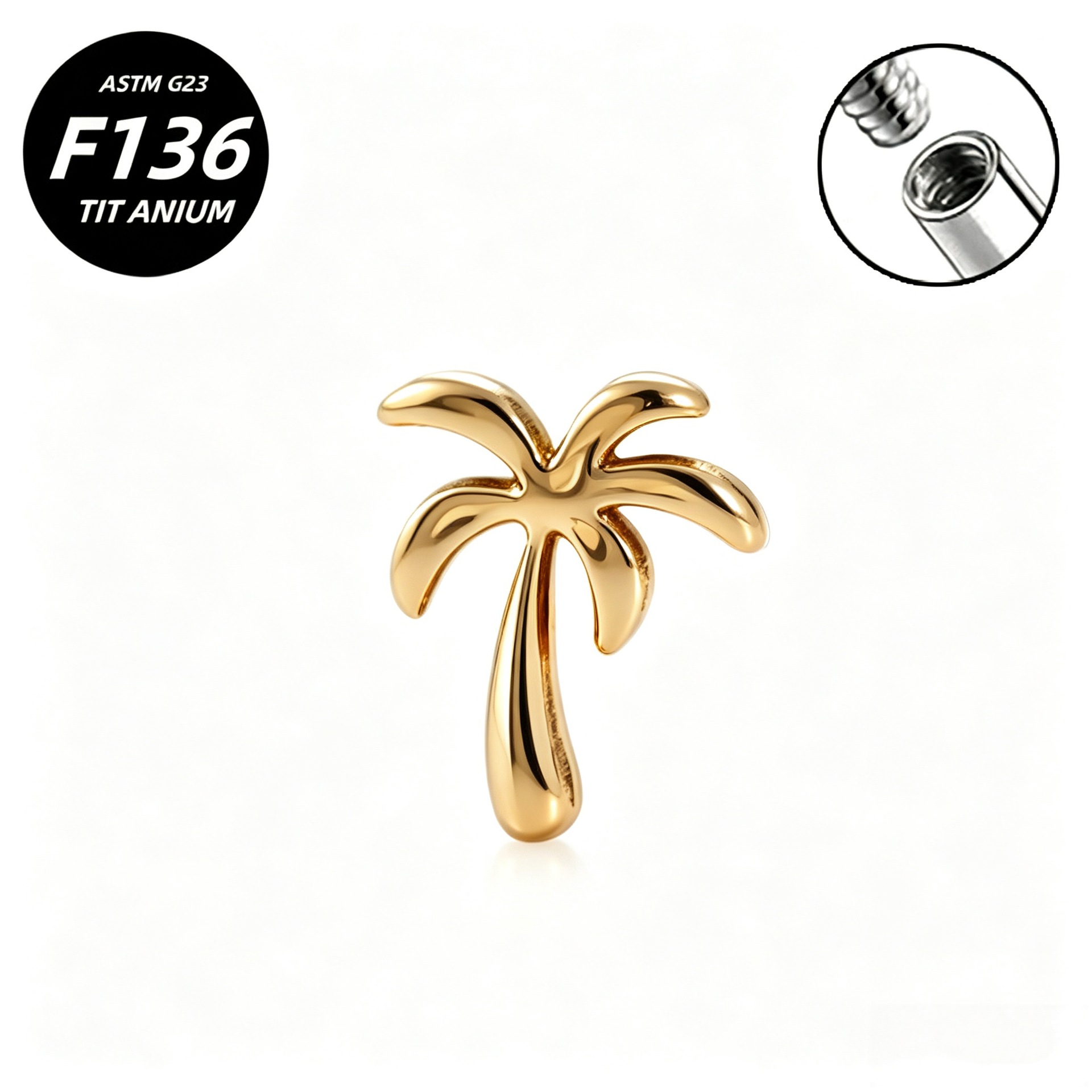 G23 Implant Grade Titanium Ear Stud Labret Stud Flat Back Internal Thread 0.9牙口 Titanium 本色 Helix Cartilage Stud Ear Stud Piercing Jewelry Women