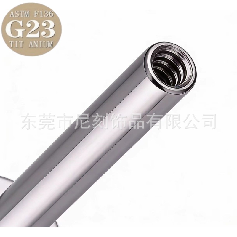 G23 Implant Grade Titanium Flat Back Lip Barbell Internal Thread 底座 Barbell F136 Titanium Labret Stud Ear Stud 通用 Barbell Piercing 基础