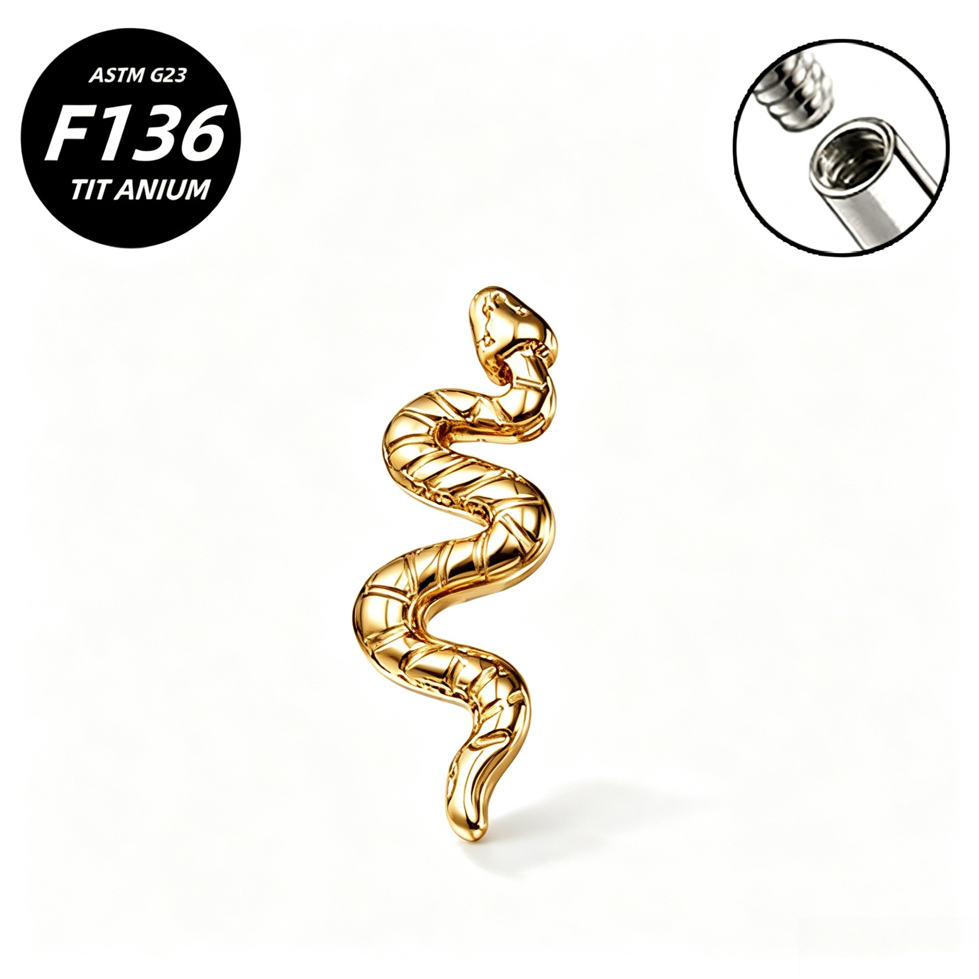 G23 Implant Grade Titanium Ear Stud Labret Stud Flat Back Internal Thread 0.9牙口 Titanium 本色 Helix Cartilage Stud Ear Stud Piercing Jewelry Women