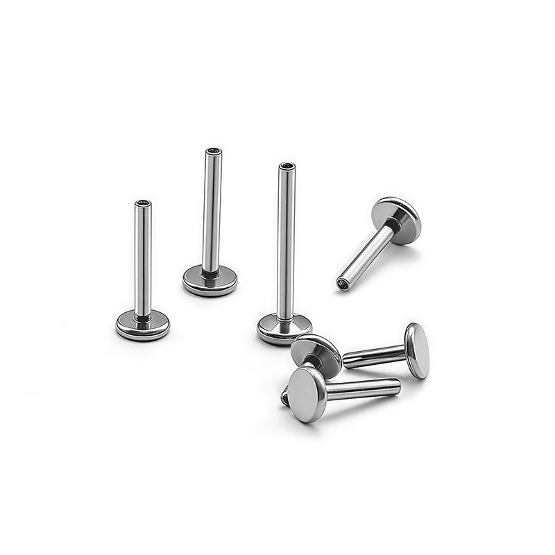 F136 Titanium Alloy Labret Stud Ear Stud 底座 0.9 Internal Thread Jewelry Barbell 子 Piercing Helix Cartilage Stud 替换 Barbell