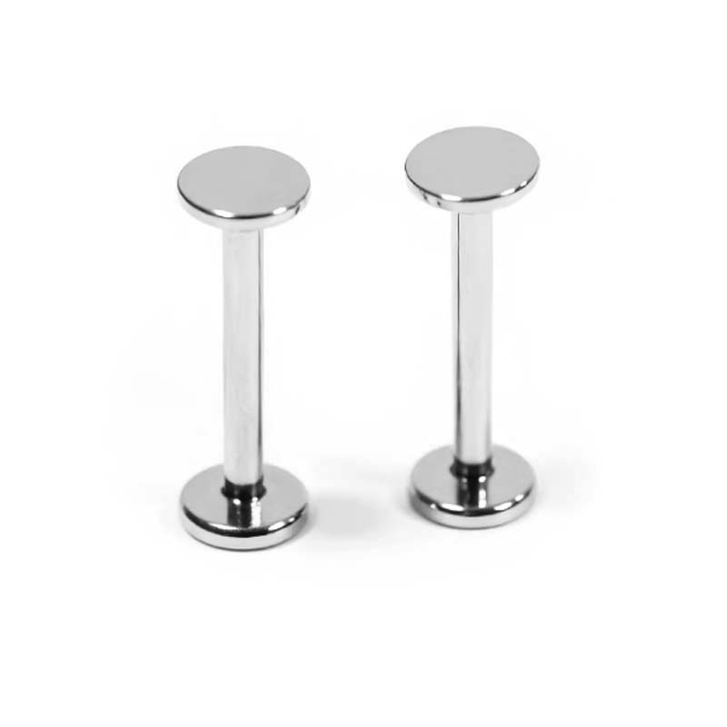 G23 Implant Grade Titanium 圆饼 External Thread Labret Stud 平面 Ear Stud 基础钉替换头Diy Piercing Accessories