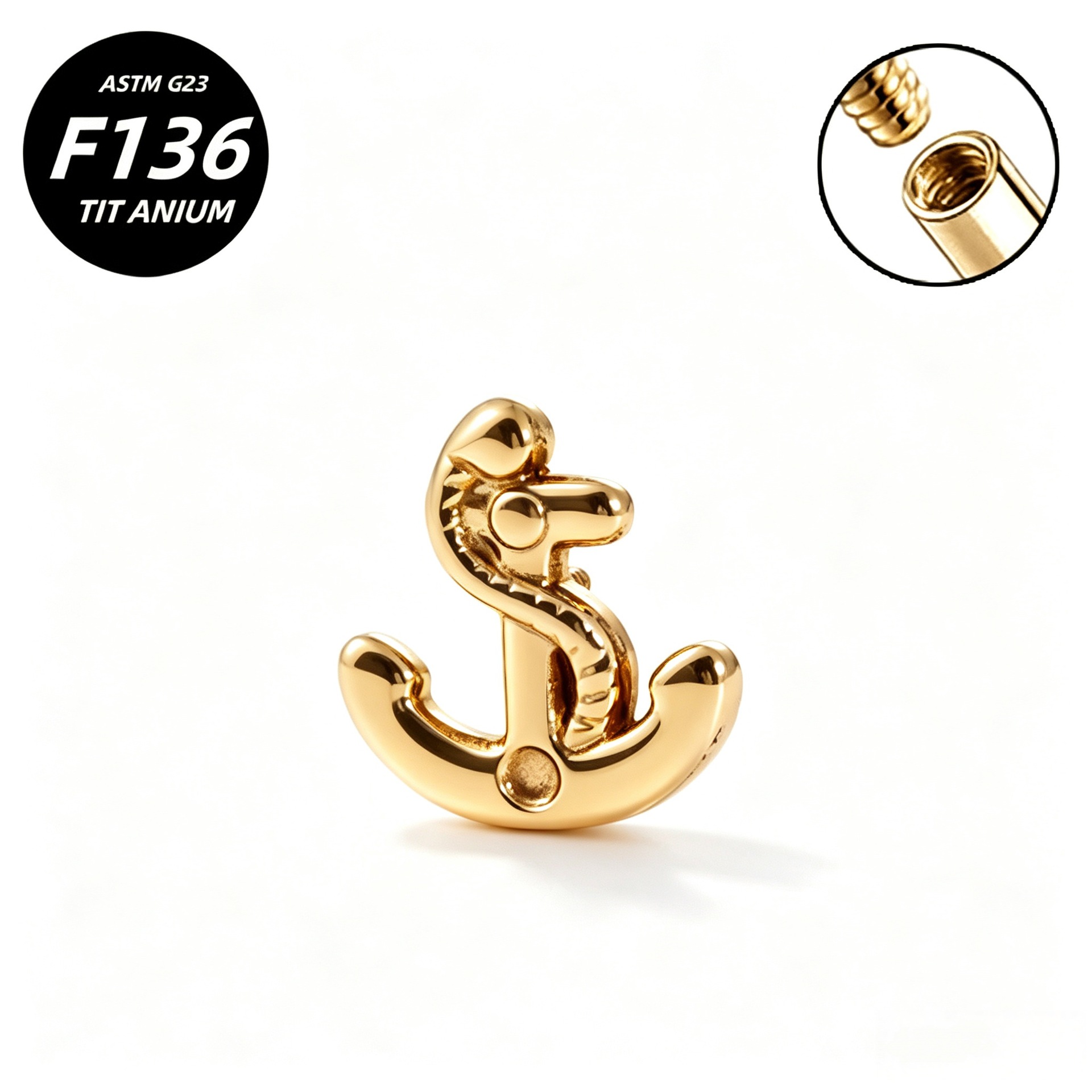 G23 Implant Grade Titanium Ear Stud Labret Stud Flat Back Internal Thread 0.9牙口 Titanium 本色 Helix Cartilage Stud Ear Stud Piercing Jewelry Women