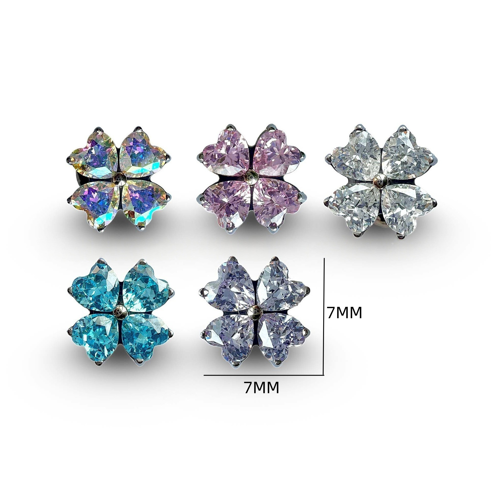 Titanium Alloy 幸运四叶草 Ear Stud Flower 型 Helix Cartilage Stud Piercing Jewelry 工厂