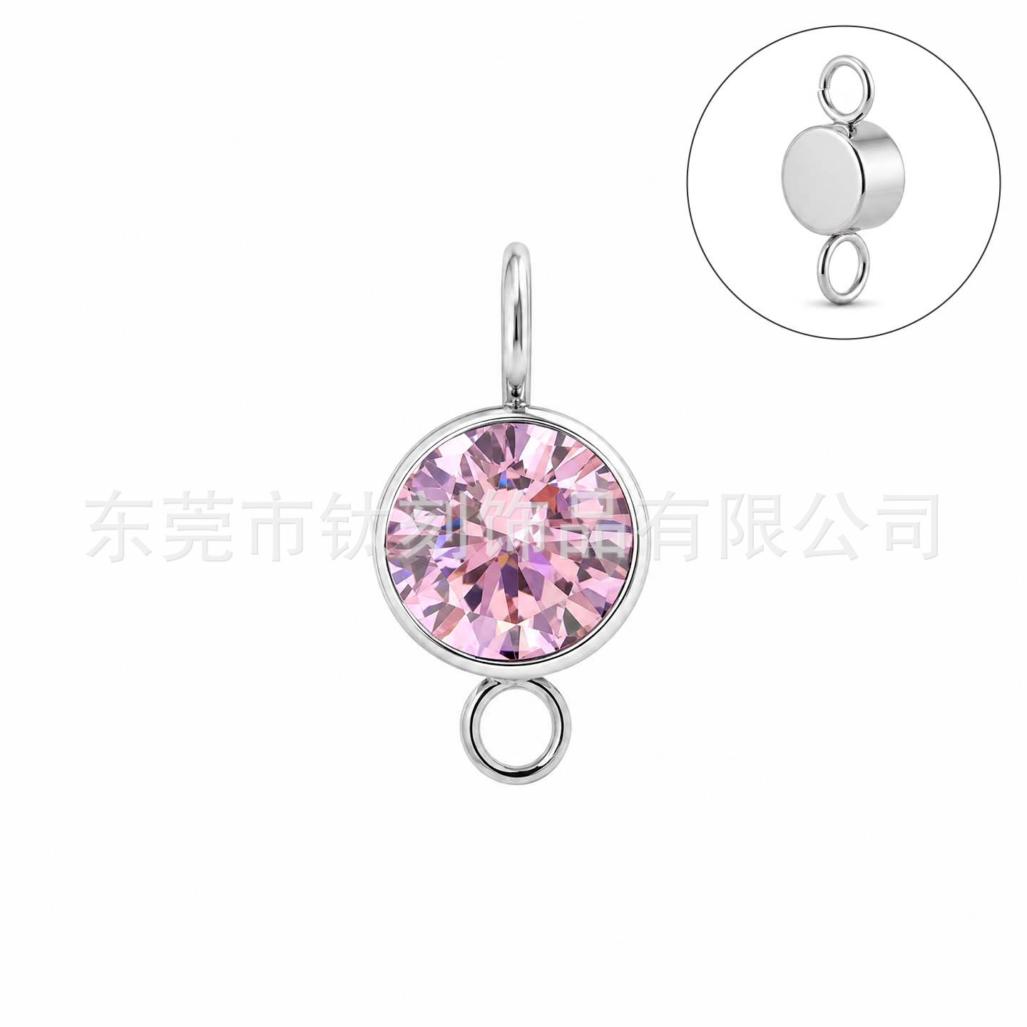 F136 Titanium Alloy 圆 Zirconia 杯 Ear Stud Pendant Double 头 Ring 0.9牙 Internal Thread 人体 Piercing Jewelry