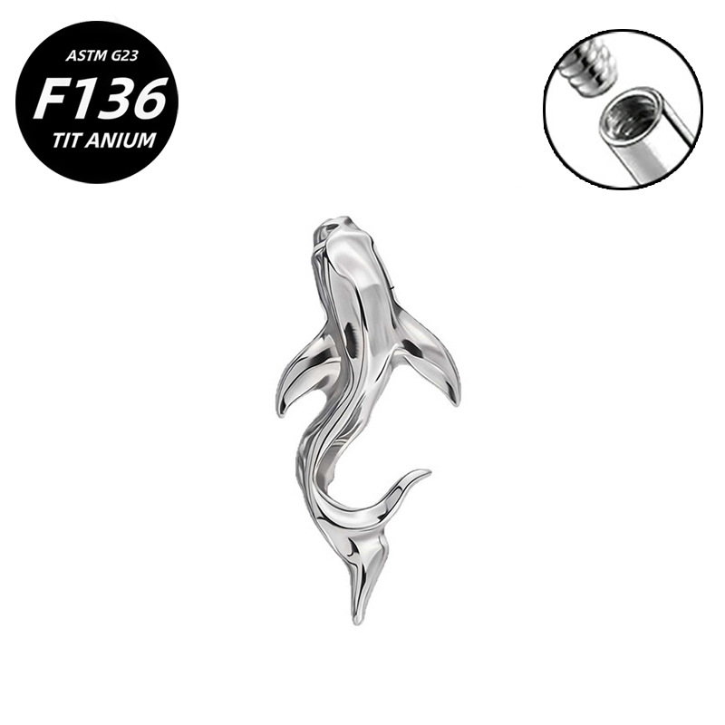 G23 Implant Grade Titanium Ear Stud Labret Stud Flat Back Internal Thread 0.9牙口 Titanium 本色 Helix Cartilage Stud Ear Stud Piercing Jewelry Women