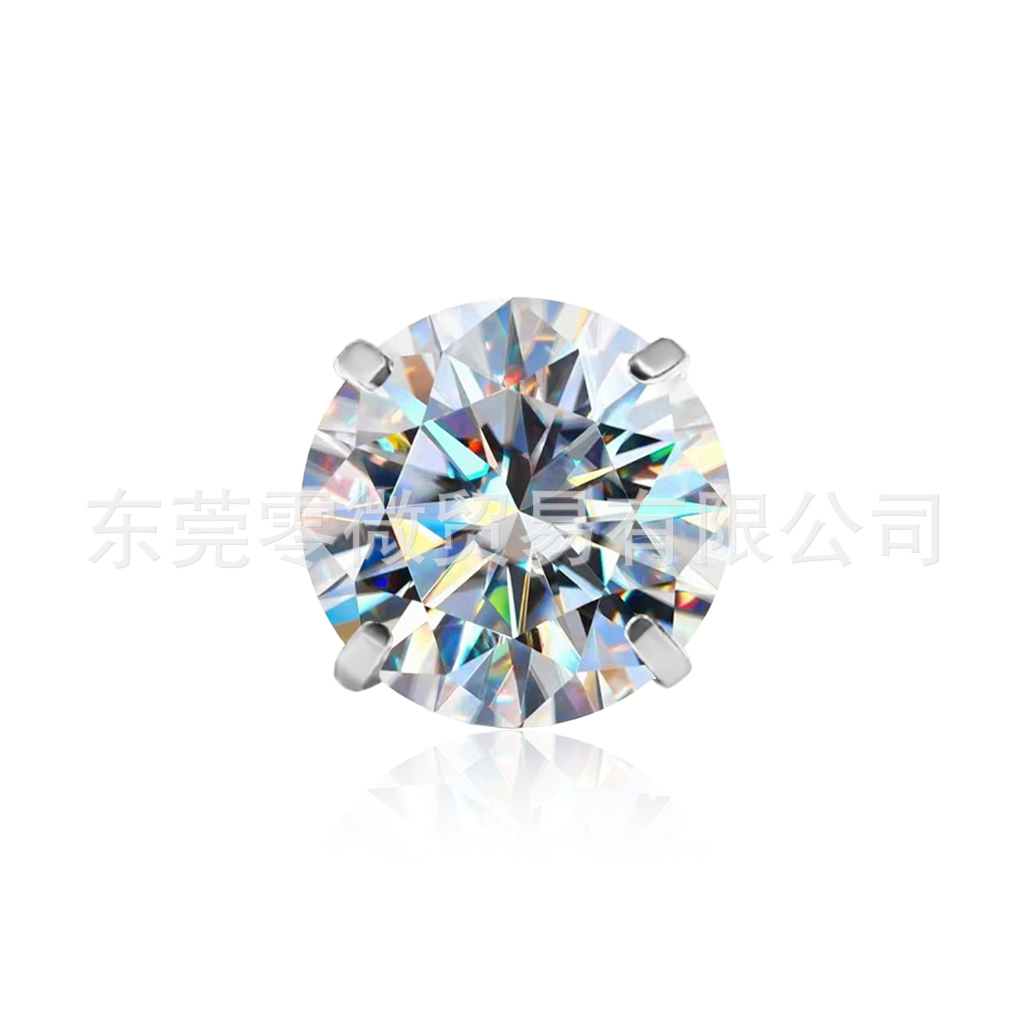 Moissanite Ear Stud D色3Ex超闪F136 Titanium Alloy 圆底 Internal Thread 替换头 Labret Stud Prong Studded Helix Cartilage Stud