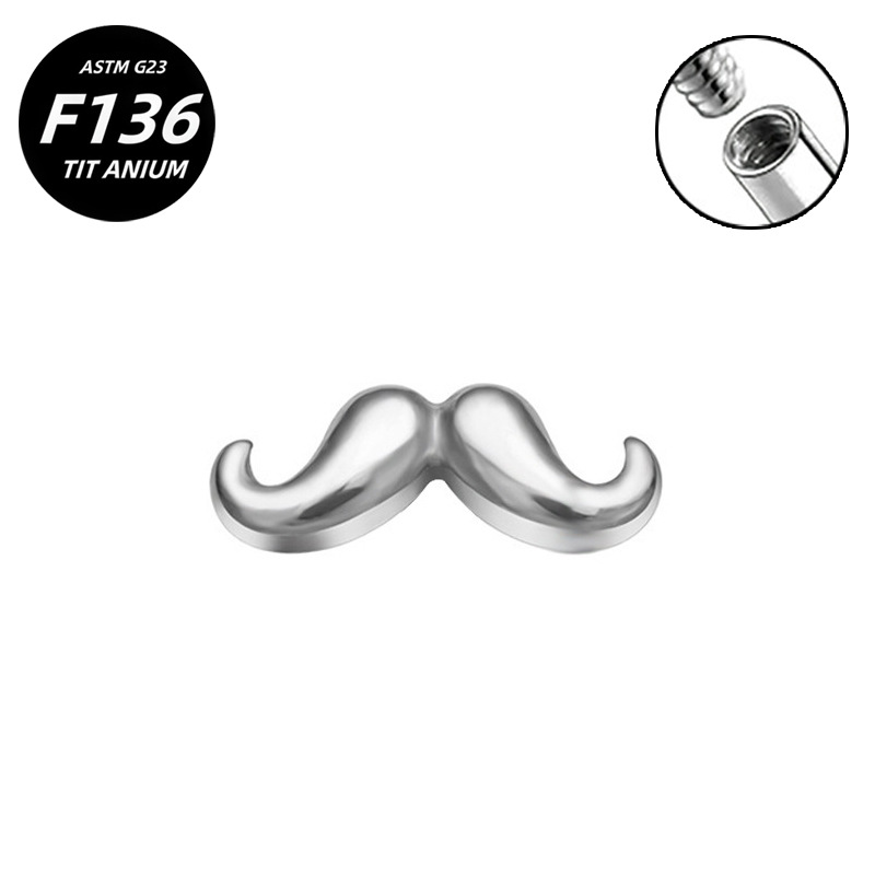 G23 Implant Grade Titanium Ear Stud Labret Stud Flat Back Internal Thread 0.9牙口 Titanium 本色 Helix Cartilage Stud Ear Stud Piercing Jewelry Women