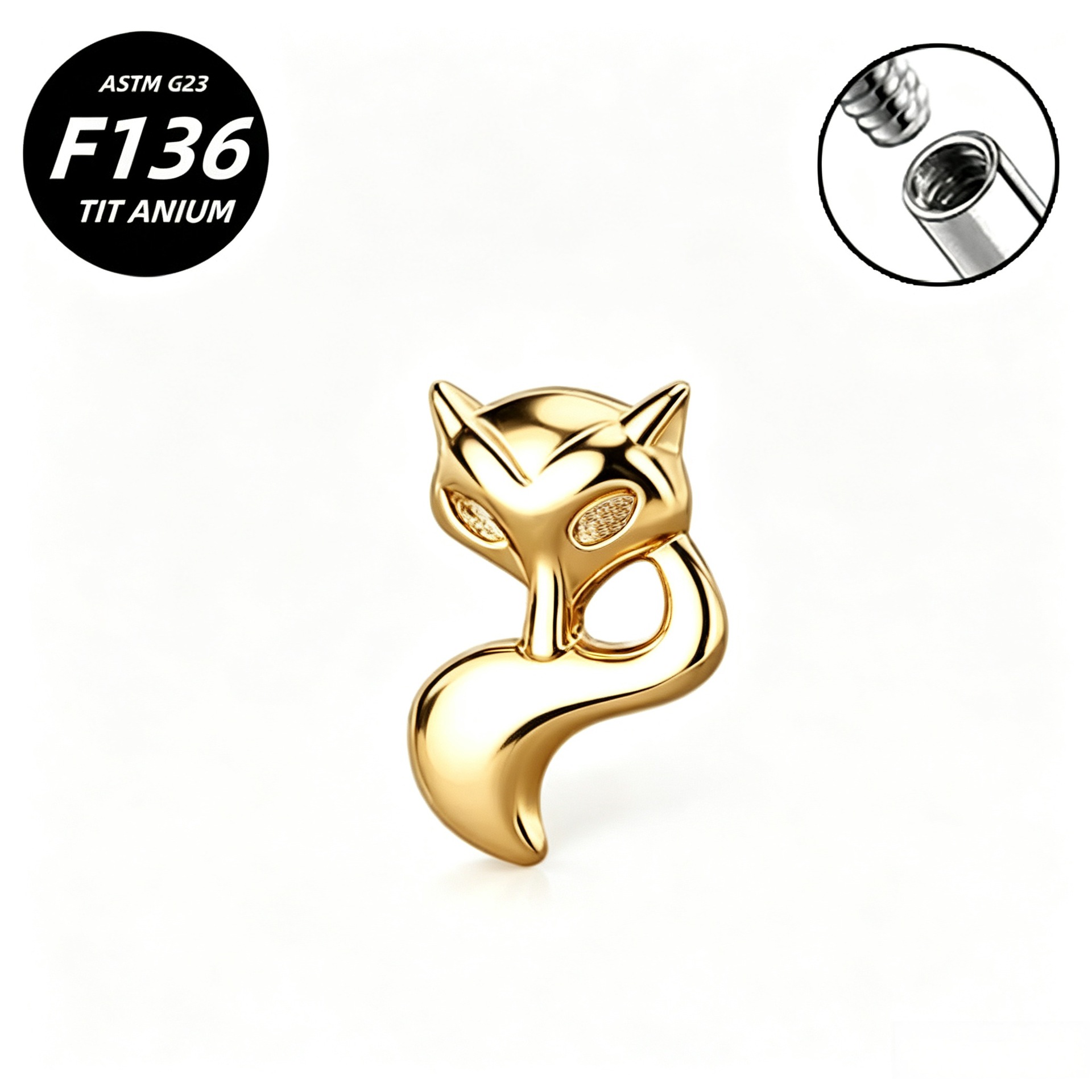 G23 Implant Grade Titanium Ear Stud Labret Stud Flat Back Internal Thread 0.9牙口 Titanium 本色 Helix Cartilage Stud Ear Stud Piercing Jewelry Women
