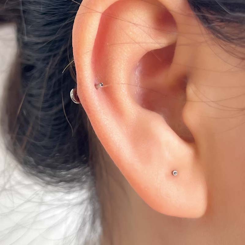 F136 Titanium Alloy Labret Stud 底座G23 Internal Thread Flat Back Ear Stud Tongue Barbell Nose Stud 人体 Piercing Jewelry Accessories