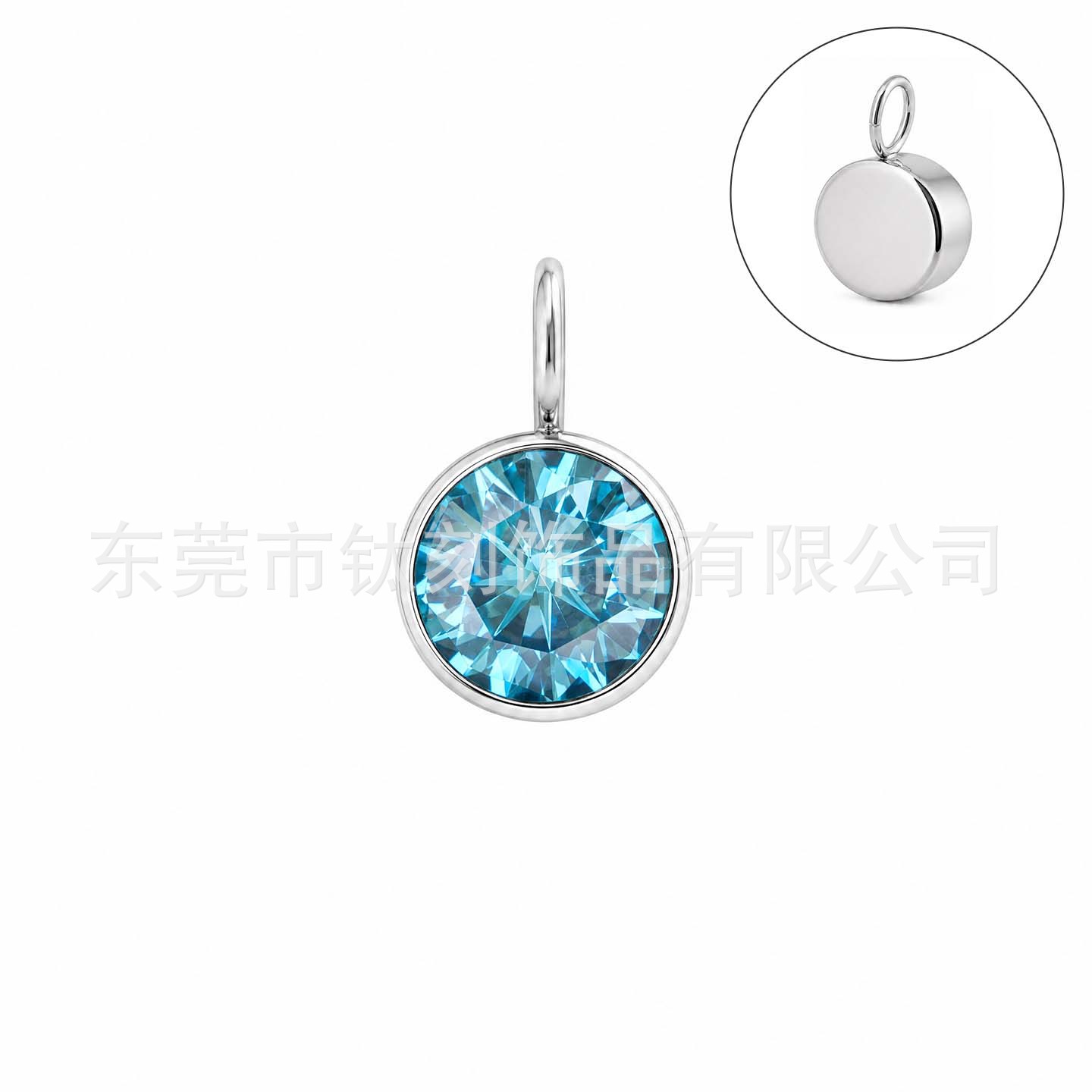 F136 Titanium Alloy 圆 Zirconia 杯 Ear Stud Pendant Double 头 Ring 0.9牙 Internal Thread 人体 Piercing Jewelry