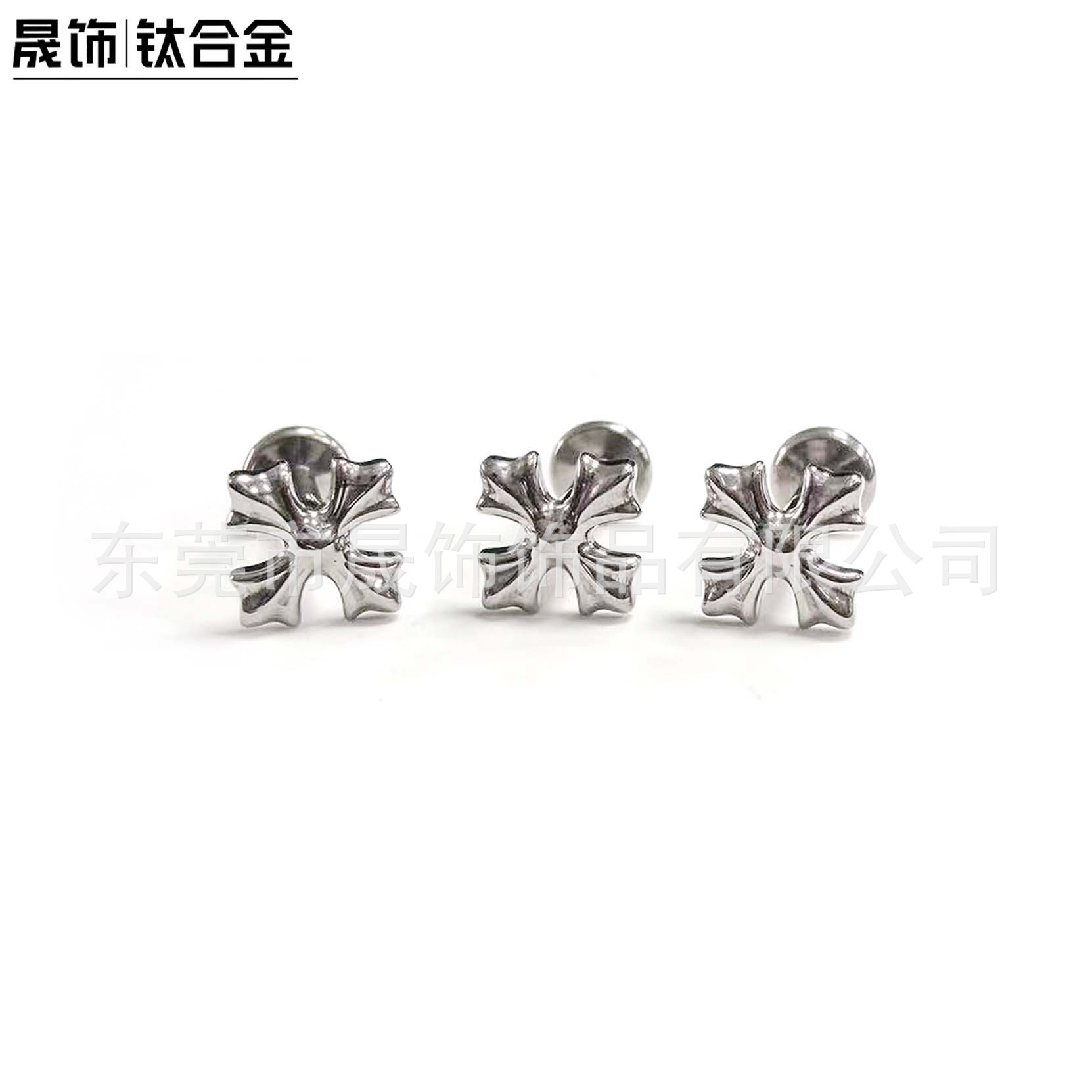 F136 Titanium 朋克风克罗 Heart Cross Ear Stud Labret Stud G23 Implant Grade Titanium 人体 Piercing Jewelry Accessories 头