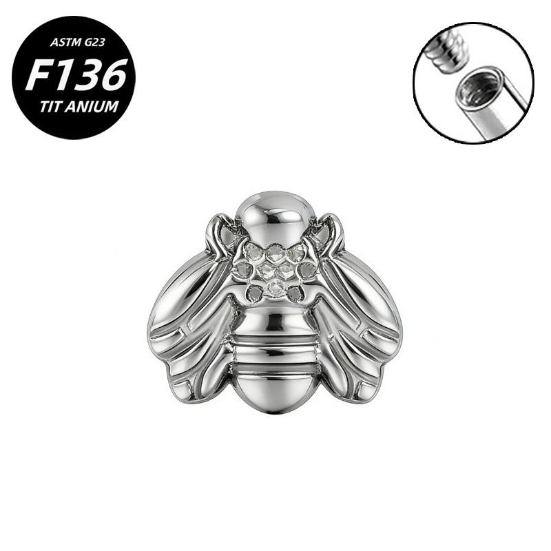G23 Implant Grade Titanium Ear Stud Labret Stud Flat Back Internal Thread 0.9牙口 Titanium 本色 Helix Cartilage Stud Ear Stud Piercing Jewelry Women