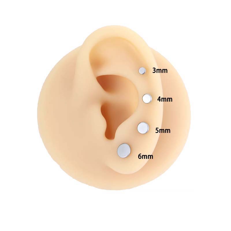 G23 Implant Grade Titanium 圆饼 External Thread Labret Stud 平面 Ear Stud 基础钉替换头Diy Piercing Accessories