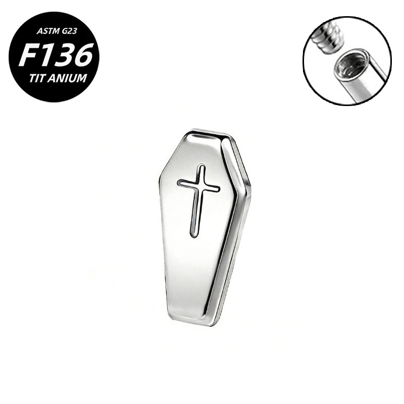 G23 Implant Grade Titanium Ear Stud Labret Stud Flat Back Internal Thread 0.9牙口 Titanium 本色 Helix Cartilage Stud Ear Stud Piercing Jewelry Women