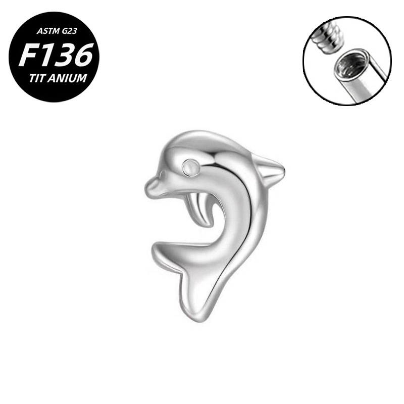 G23 Implant Grade Titanium Ear Stud Labret Stud Flat Back Internal Thread 0.9牙口 Titanium 本色 Helix Cartilage Stud Ear Stud Piercing Jewelry Women