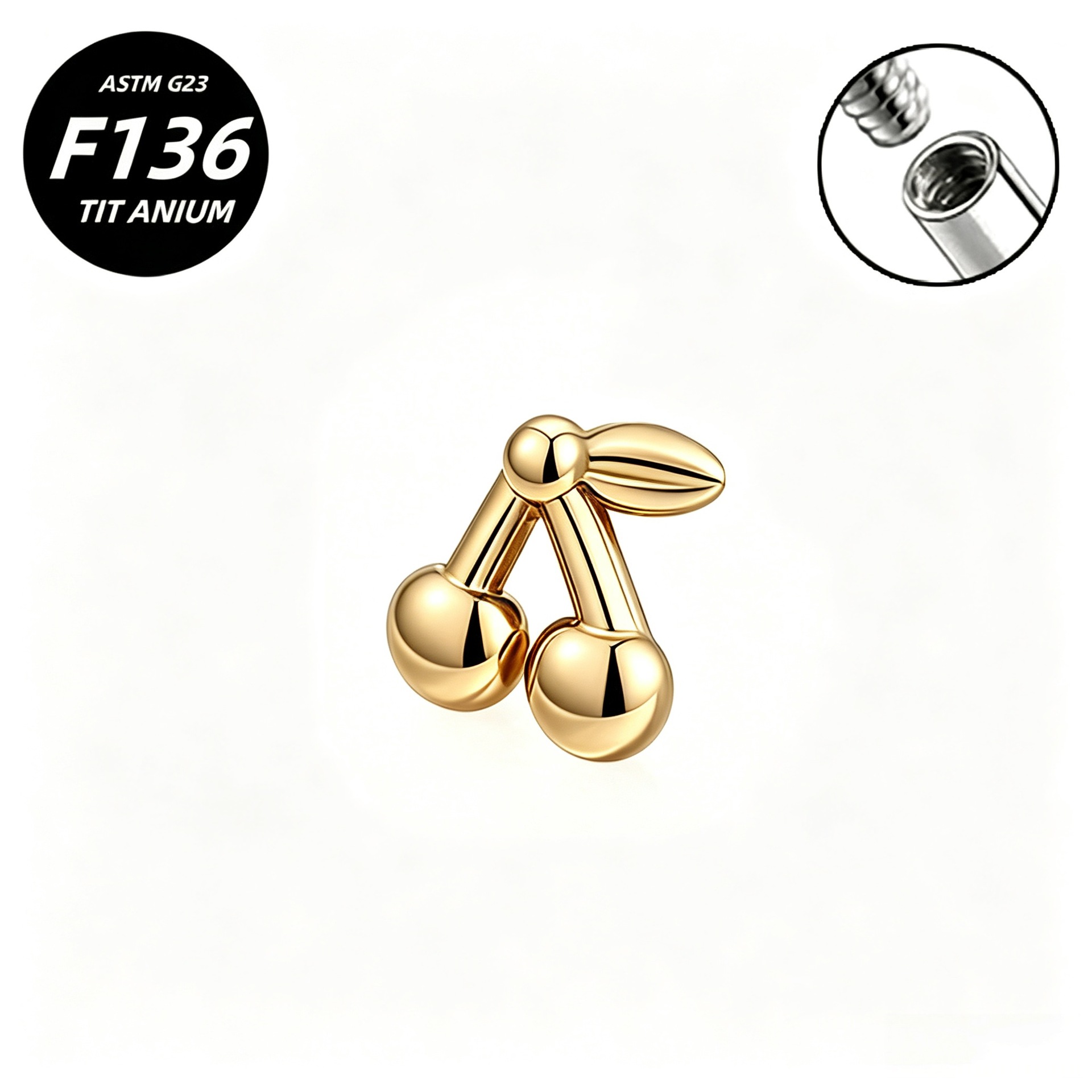 G23 Implant Grade Titanium Ear Stud Labret Stud Flat Back Internal Thread 0.9牙口 Titanium 本色 Helix Cartilage Stud Ear Stud Piercing Jewelry Women