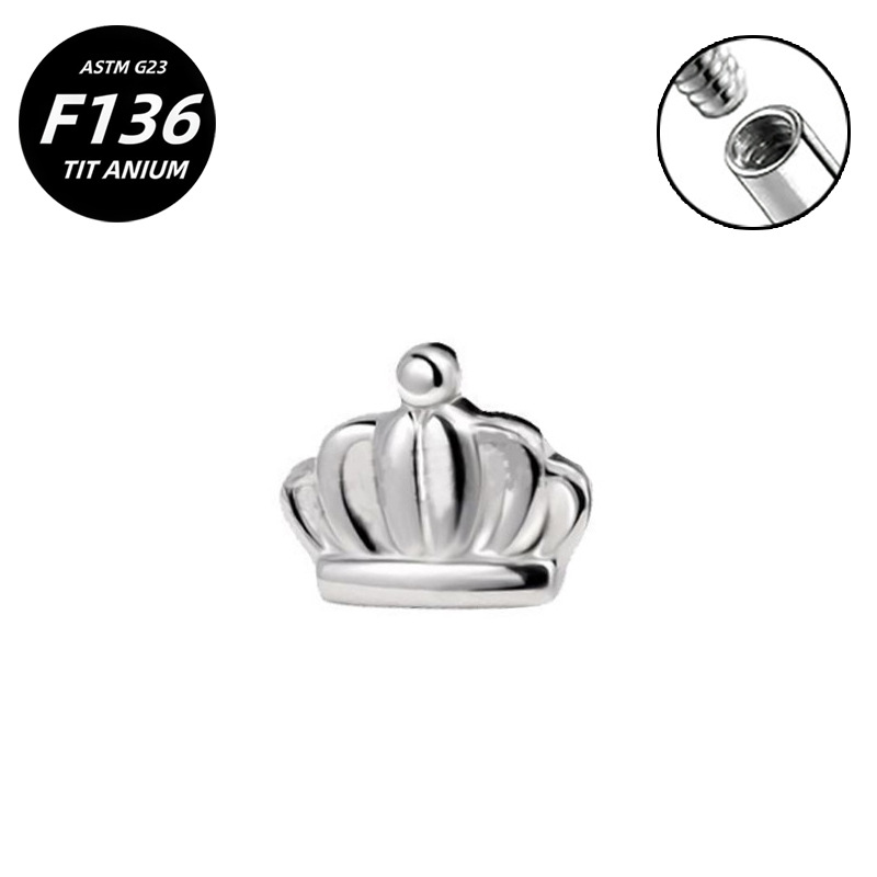G23 Implant Grade Titanium Ear Stud Labret Stud Flat Back Internal Thread 0.9牙口 Titanium 本色 Helix Cartilage Stud Ear Stud Piercing Jewelry Women