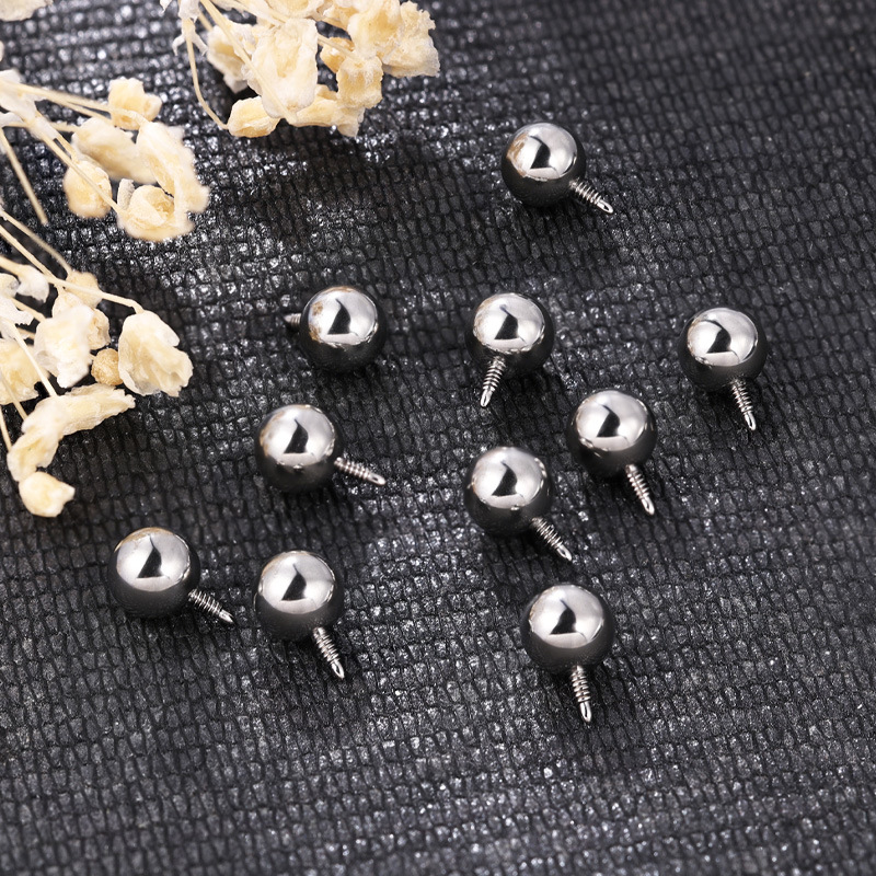 F136 Titanium Alloy Ear Stud 长牙 Ball Labret Stud External Thread 常规款 Helix Cartilage Stud 外牙 Ball 适配内牙 Barbell