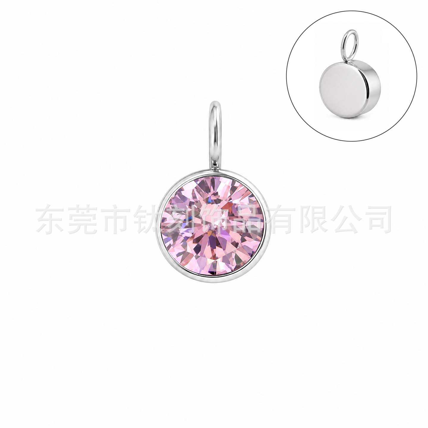 F136 Titanium Alloy 圆 Zirconia 杯 Ear Stud Pendant Double 头 Ring 0.9牙 Internal Thread 人体 Piercing Jewelry