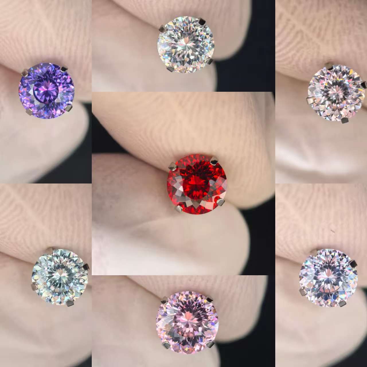 Titanium Alloy Ear Stud 鸟巢切爆闪 Cubic Zirconia Helix Cartilage Stud 圆 Jewelry 头 Accessories Ear 蜗钉 Ear 饰