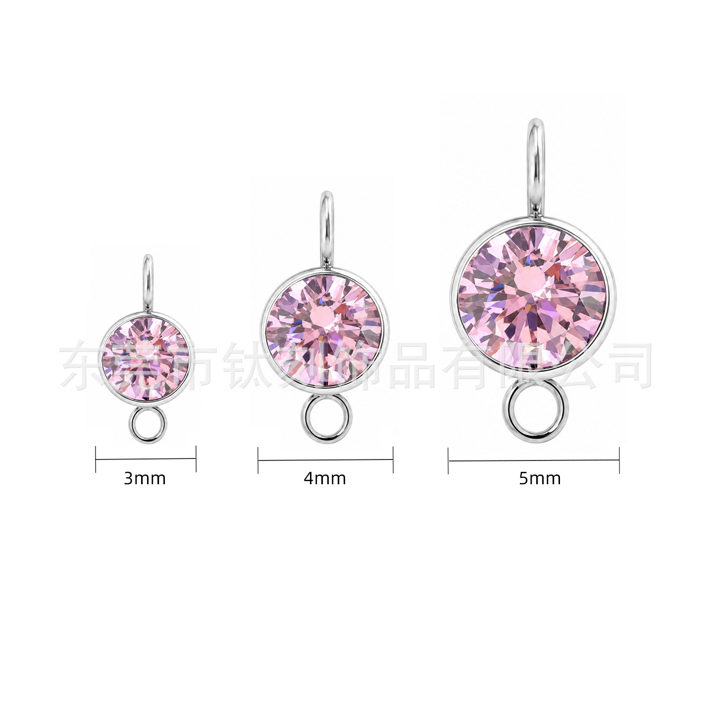 F136 Titanium Alloy 圆 Zirconia 杯 Ear Stud Pendant Double 头 Ring 0.9牙 Internal Thread 人体 Piercing Jewelry