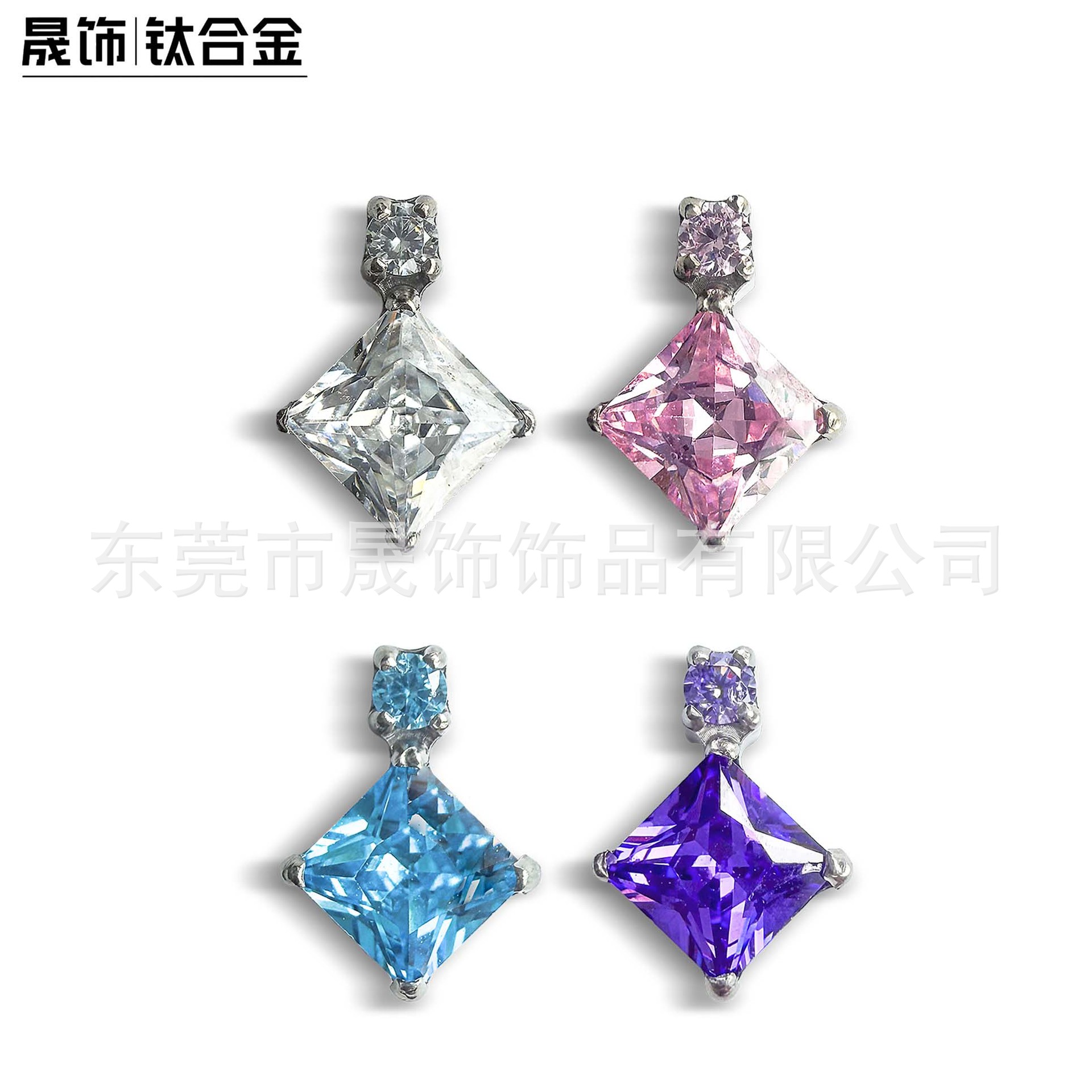 F136 Titanium 方 Cubic Zirconia Ear Stud Labret Stud Helix Cartilage Stud G23 Implant Grade Titanium 内牙 Piercing Jewelry 厂家