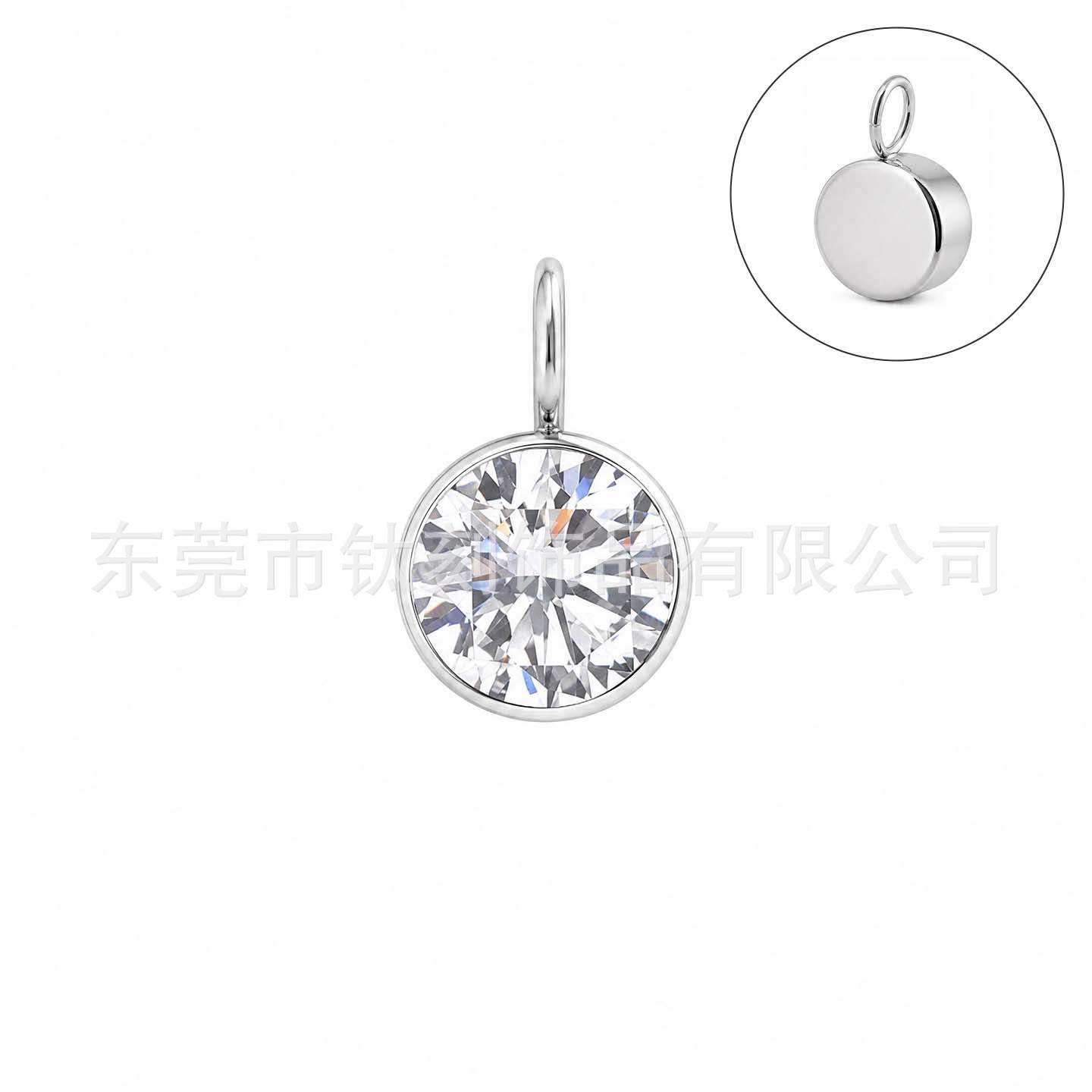 F136 Titanium Alloy 圆 Zirconia 杯 Ear Stud Pendant Double 头 Ring 0.9牙 Internal Thread 人体 Piercing Jewelry