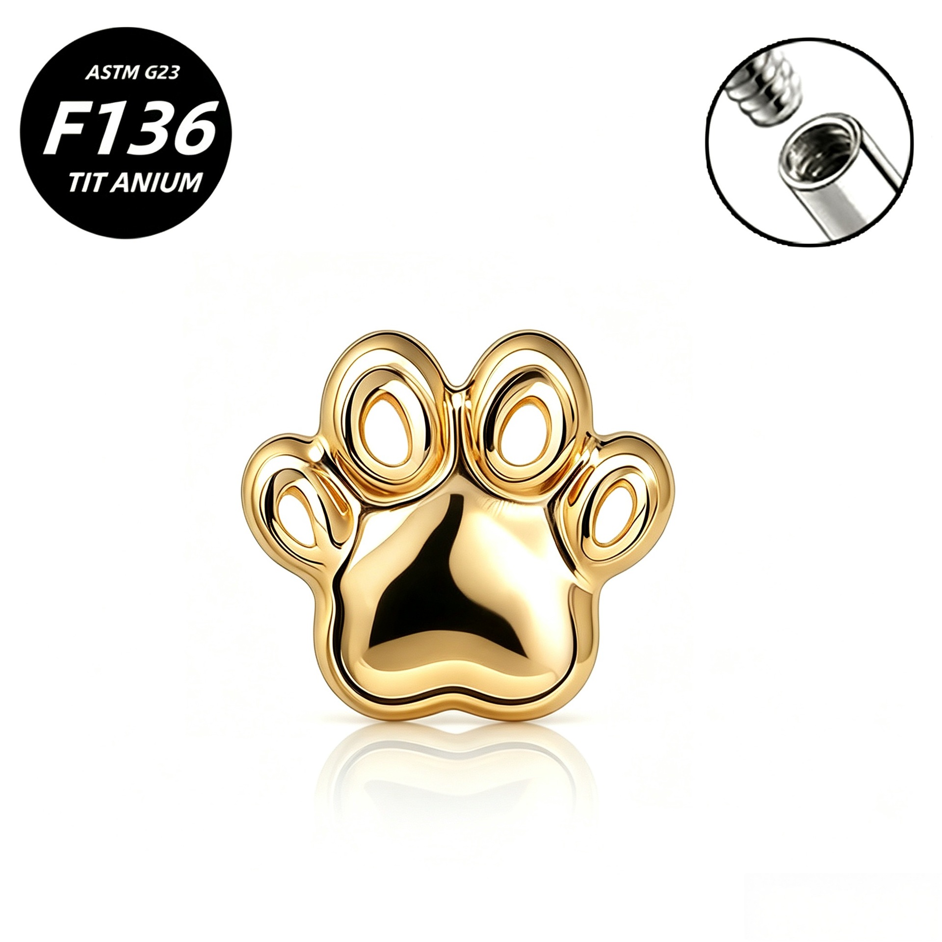 G23 Implant Grade Titanium Ear Stud Labret Stud Flat Back Internal Thread 0.9牙口 Titanium 本色 Helix Cartilage Stud Ear Stud Piercing Jewelry Women