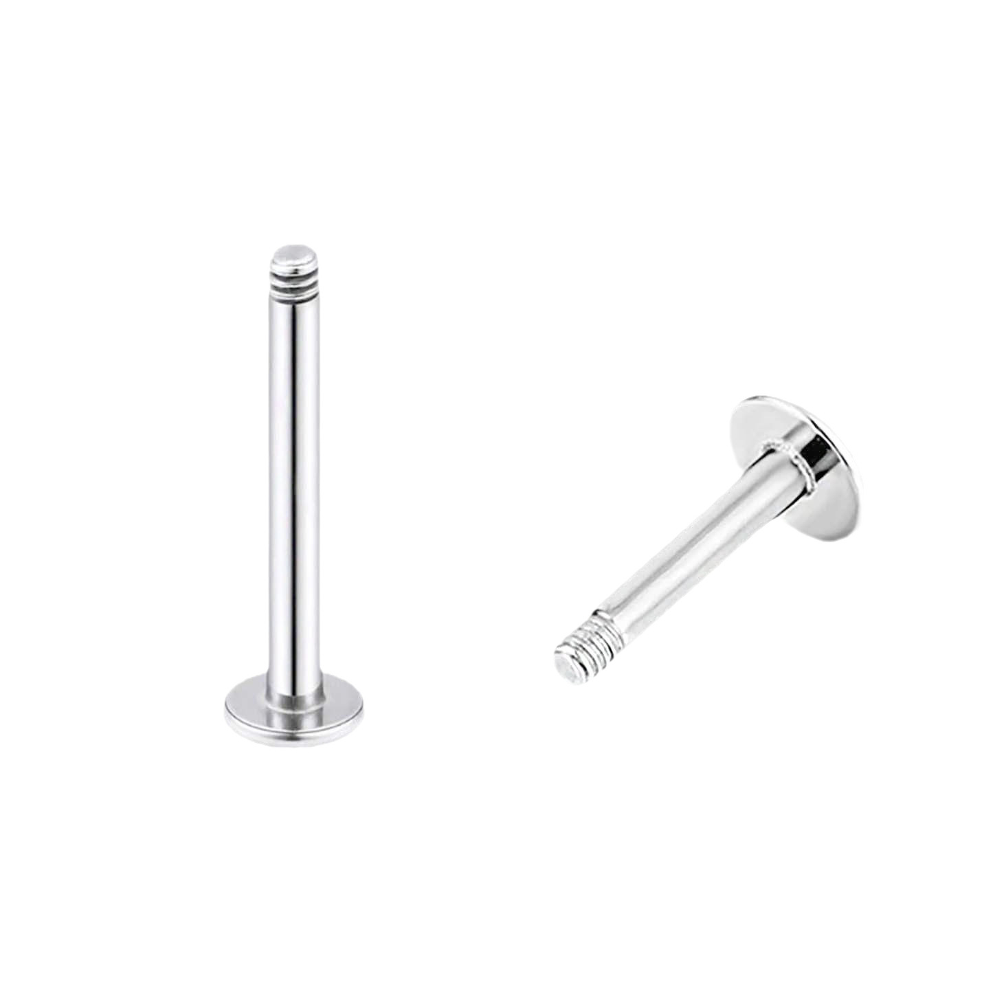 F136 Titanium Alloy Flat Back Barbell 精抛底座内外牙 Labret Stud Barbell 1.2 1.0G23 Titanium Helix Cartilage Stud Barbell