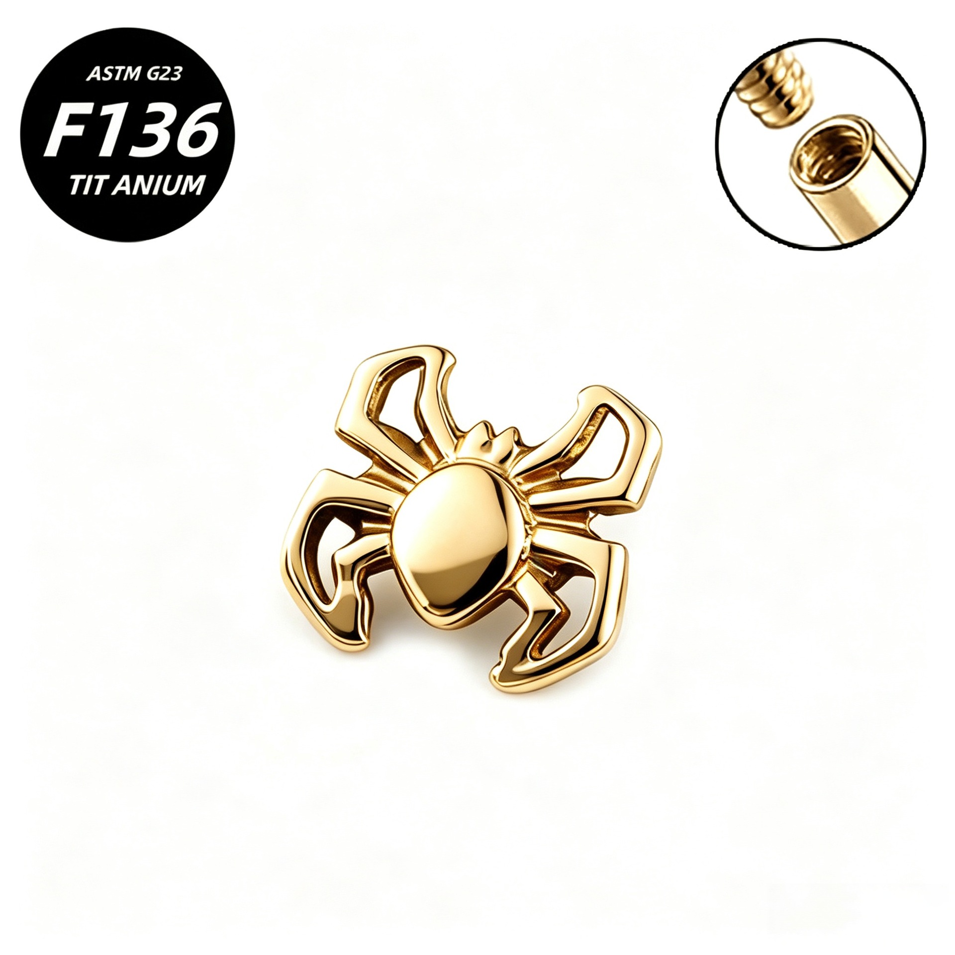 G23 Implant Grade Titanium Ear Stud Labret Stud Flat Back Internal Thread 0.9牙口 Titanium 本色 Helix Cartilage Stud Ear Stud Piercing Jewelry Women