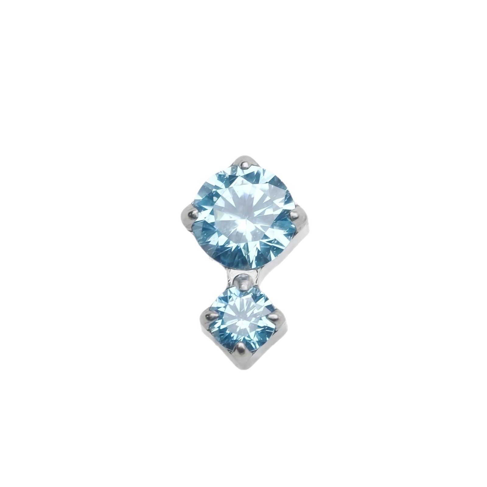 G23 Implant Grade Titanium Ear Stud 三圆石糖葫芦 Studded Cubic Zirconia Titanium Piercing Jewelry 头欧美