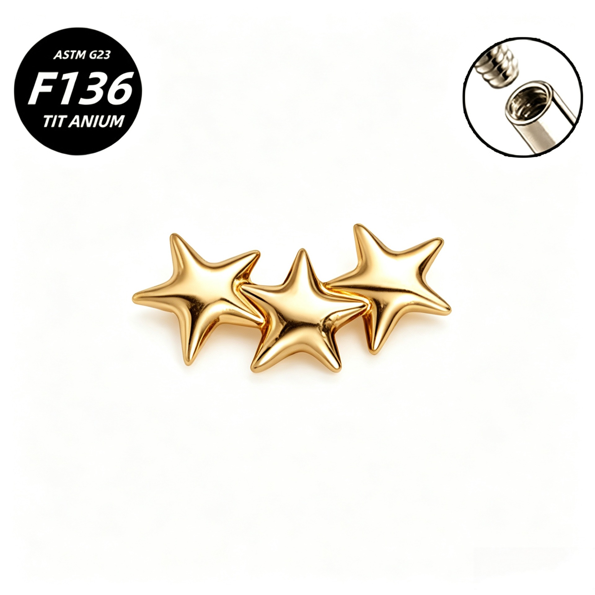G23 Implant Grade Titanium Ear Stud Labret Stud Flat Back Internal Thread 0.9牙口 Titanium 本色 Helix Cartilage Stud Ear Stud Piercing Jewelry Women