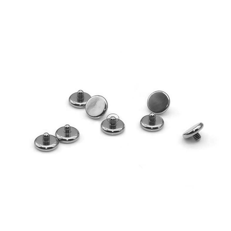 G23 Implant Grade Titanium 圆饼 External Thread Labret Stud 平面 Ear Stud 基础钉替换头Diy Piercing Accessories