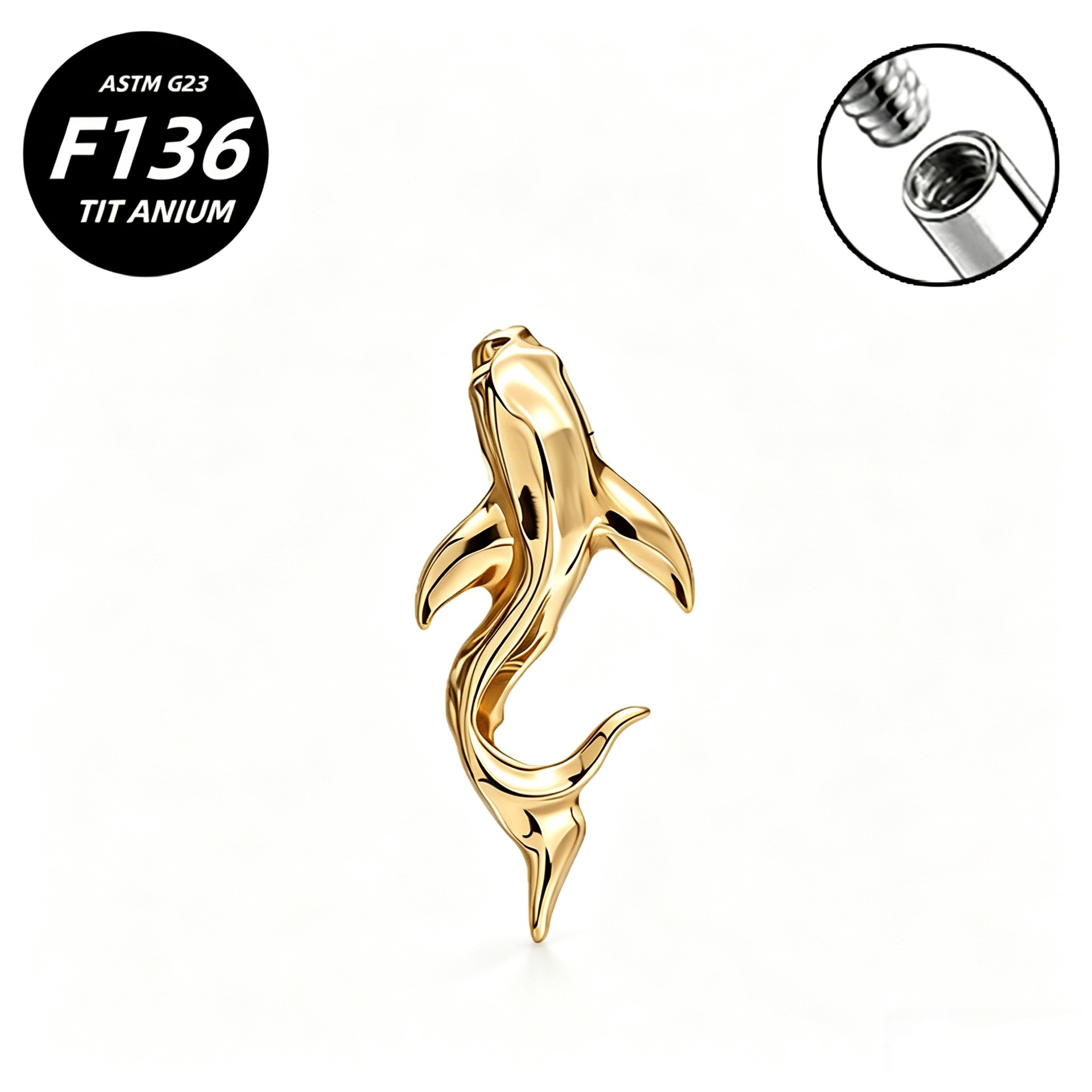 G23 Implant Grade Titanium Ear Stud Labret Stud Flat Back Internal Thread 0.9牙口 Titanium 本色 Helix Cartilage Stud Ear Stud Piercing Jewelry Women