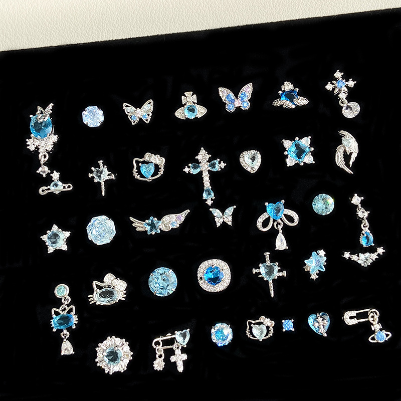 F136 Titanium Alloy Post 高颜值超闪 Blue 系列 Helix Cartilage Stud 1.2粗0.9牙口 Internal Thread Ear Stud Ear 饰 - Copper Body