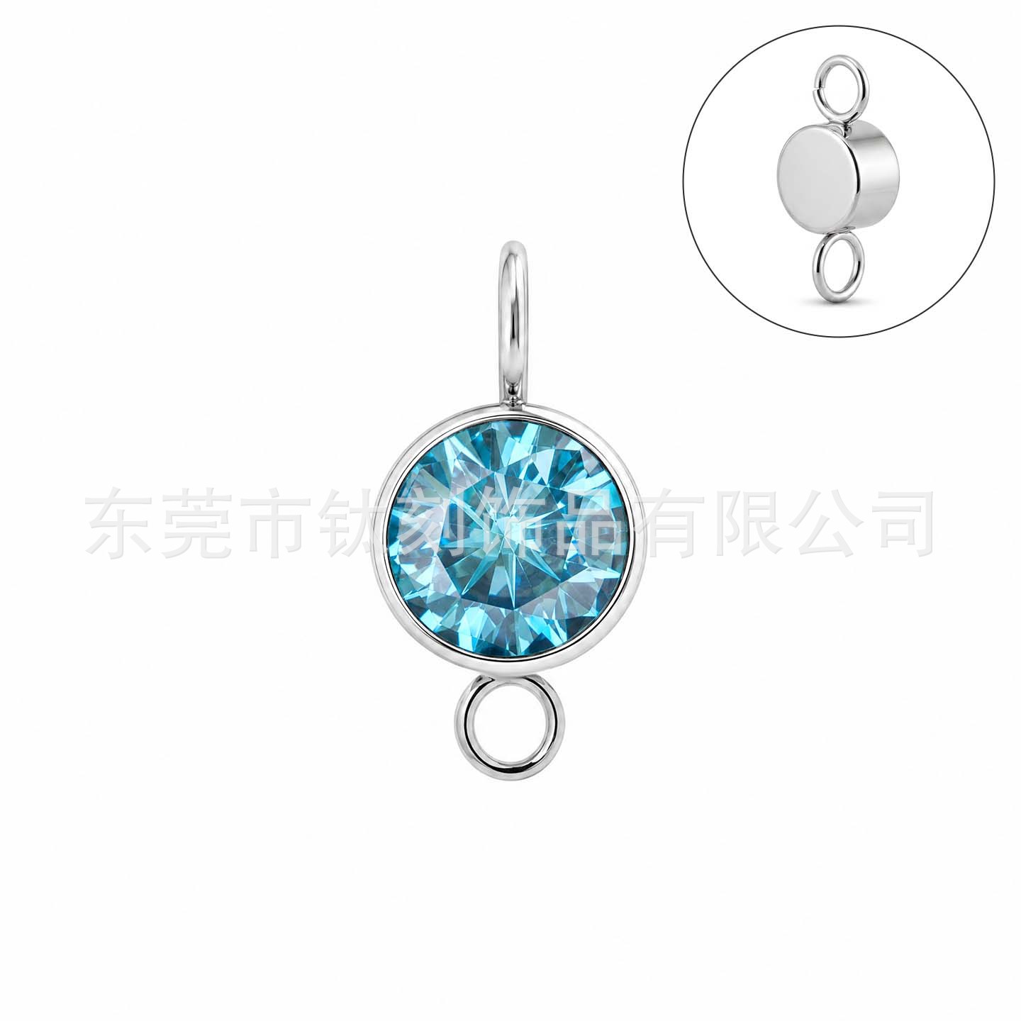 F136 Titanium Alloy 圆 Zirconia 杯 Ear Stud Pendant Double 头 Ring 0.9牙 Internal Thread 人体 Piercing Jewelry