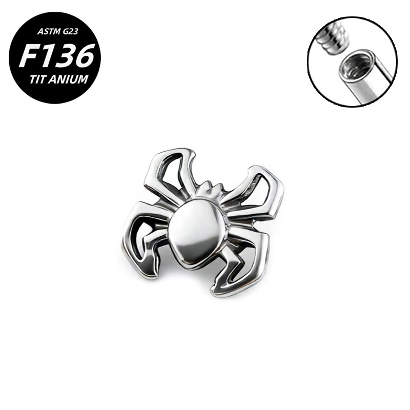 G23 Implant Grade Titanium Ear Stud Labret Stud Flat Back Internal Thread 0.9牙口 Titanium 本色 Helix Cartilage Stud Ear Stud Piercing Jewelry Women