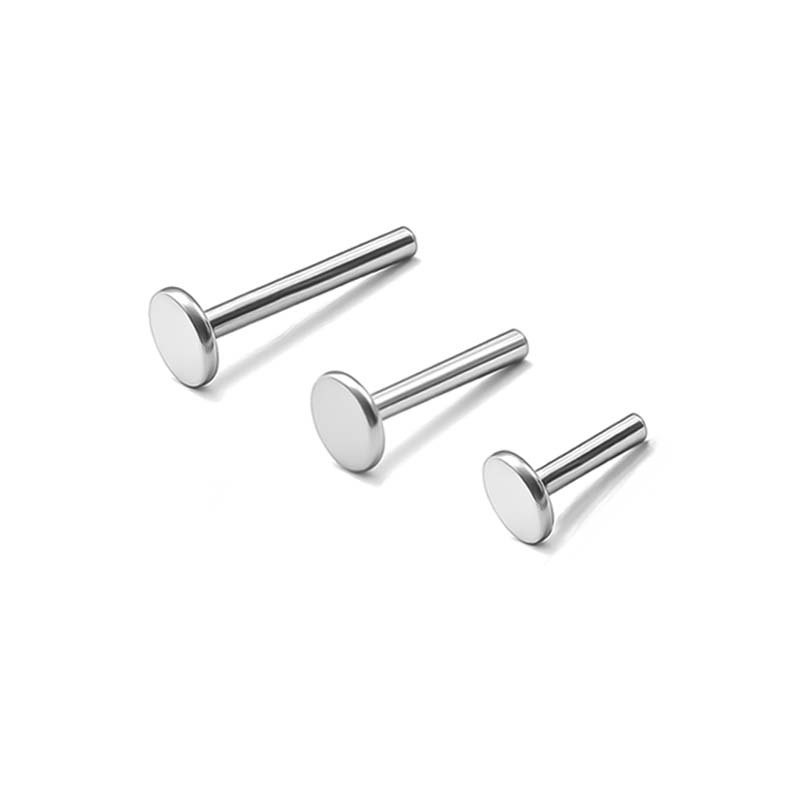 F136 Titanium Alloy Labret Stud 底座G23 Internal Thread Flat Back Ear Stud Tongue Barbell Nose Stud 人体 Piercing Jewelry Accessories
