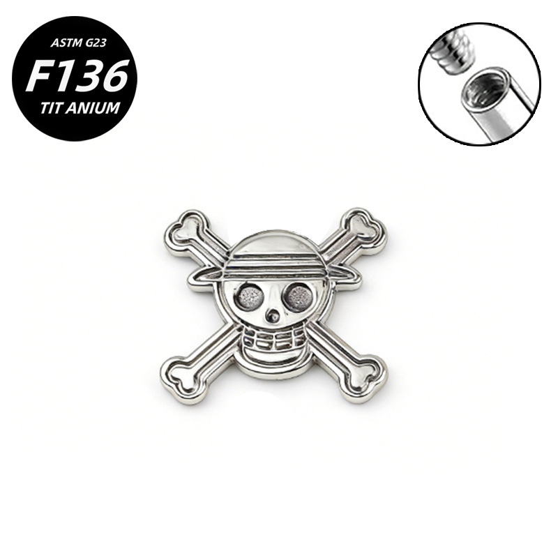 G23 Implant Grade Titanium Ear Stud Labret Stud Flat Back Internal Thread 0.9牙口 Titanium 本色 Helix Cartilage Stud Ear Stud Piercing Jewelry Women