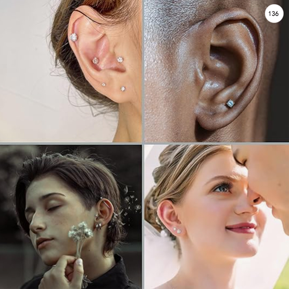 136 Titanium Alloy Flat Back 座1.2 内牙 Labret Stud 4-18mm单 Double Size Tongue Barbell Piercing Jewelry - 16G(1.22mm),18mm(0.709")