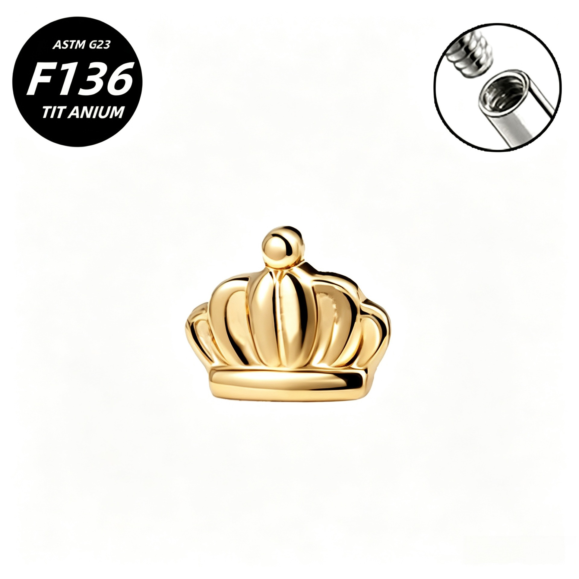 G23 Implant Grade Titanium Ear Stud Labret Stud Flat Back Internal Thread 0.9牙口 Titanium 本色 Helix Cartilage Stud Ear Stud Piercing Jewelry Women