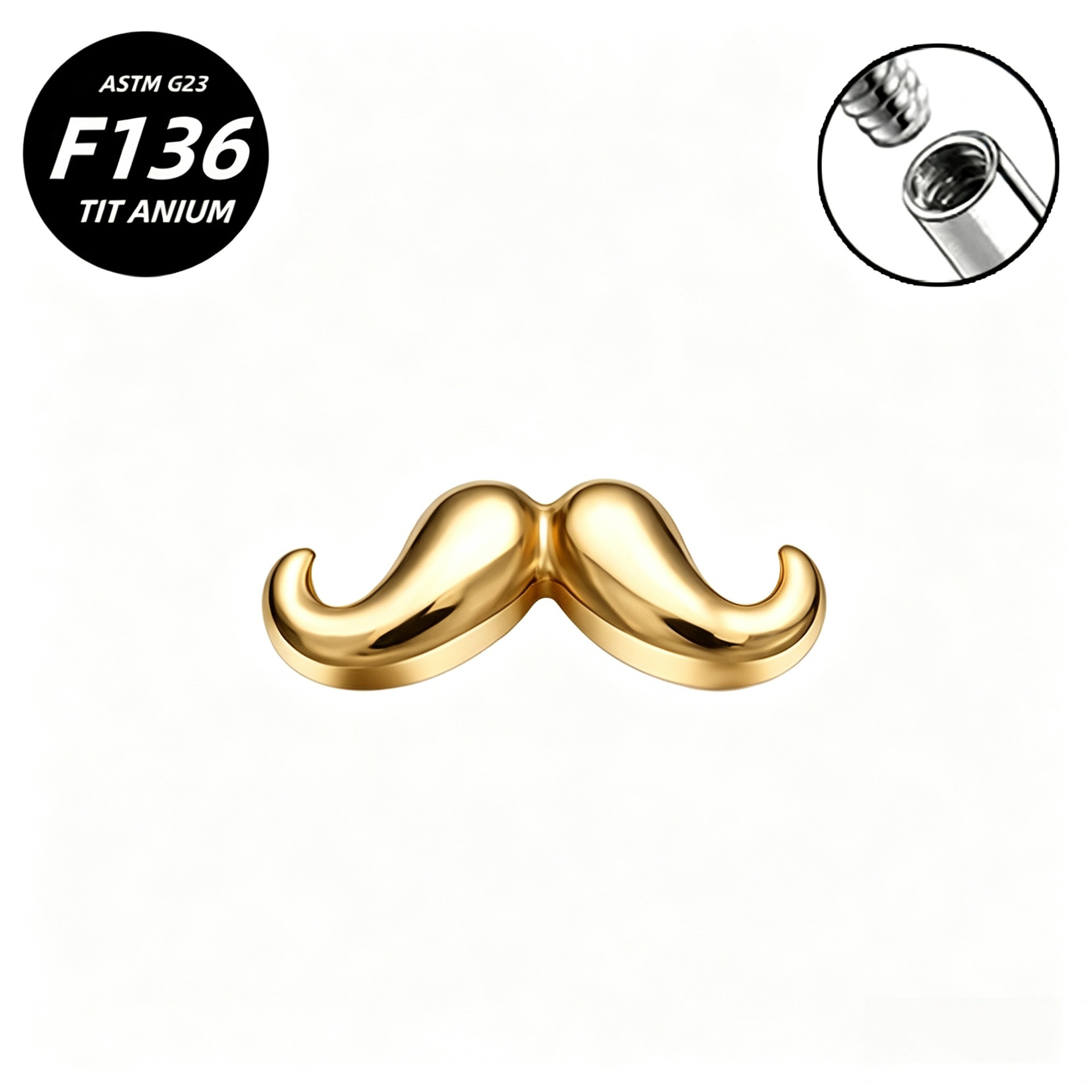 G23 Implant Grade Titanium Ear Stud Labret Stud Flat Back Internal Thread 0.9牙口 Titanium 本色 Helix Cartilage Stud Ear Stud Piercing Jewelry Women