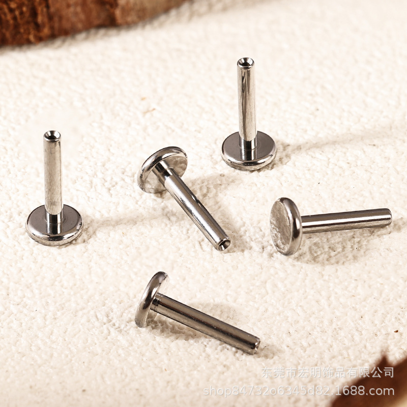 F136 Titanium Alloy Internal Thread Flat Back 底座 Labret Stud Ear Stud Helix Cartilage Stud 替换 Barbell Jewelry Accessories