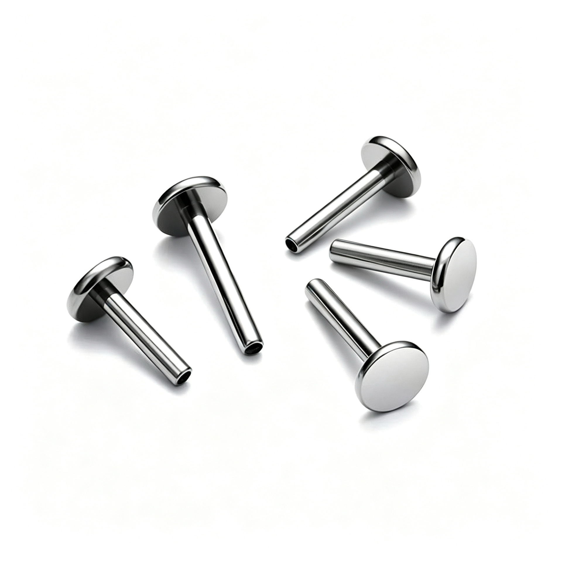 F136 Titanium Alloy Internal Thread Flat Back Straight Barbell 底座 Ear Stud Labret Stud Helix Cartilage Stud G23 Titanium Piercing Jewelry Accessories
